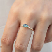 Estel Ring - 0.85ct Blue Green Montana Sapphire (One of a kind)