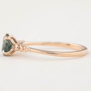 エステルラクスリング　グリーンモンタナサファイア　1.15ct　14Kローズゴールド