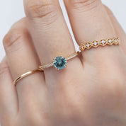 【即日配送】サブリナリング ・0.85ct・加熱モンタナ産ライトアクアグリーンサファイア・K14ＹG