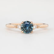 Estel Ring - 0.78ct Blue Montana Sapphire, 14k Rose Gold (One of a kind)