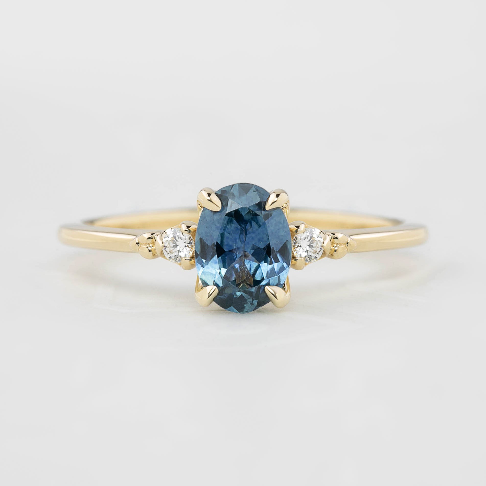 Estel Ring - 0.96ct Blue Green Montana Sapphire (One of a kind)