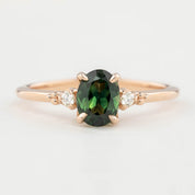 Estel Ring - 1.06ct Green Queensland Sapphire, 14k Rose Gold (One of a kind)