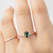 Estel Ring - 1.06ct Green Queensland Sapphire, 14k Rose Gold (One of a kind)