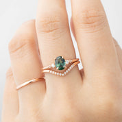 Estel Ring - 1.06ct Green Queensland Sapphire, 14k Rose Gold (One of a kind)