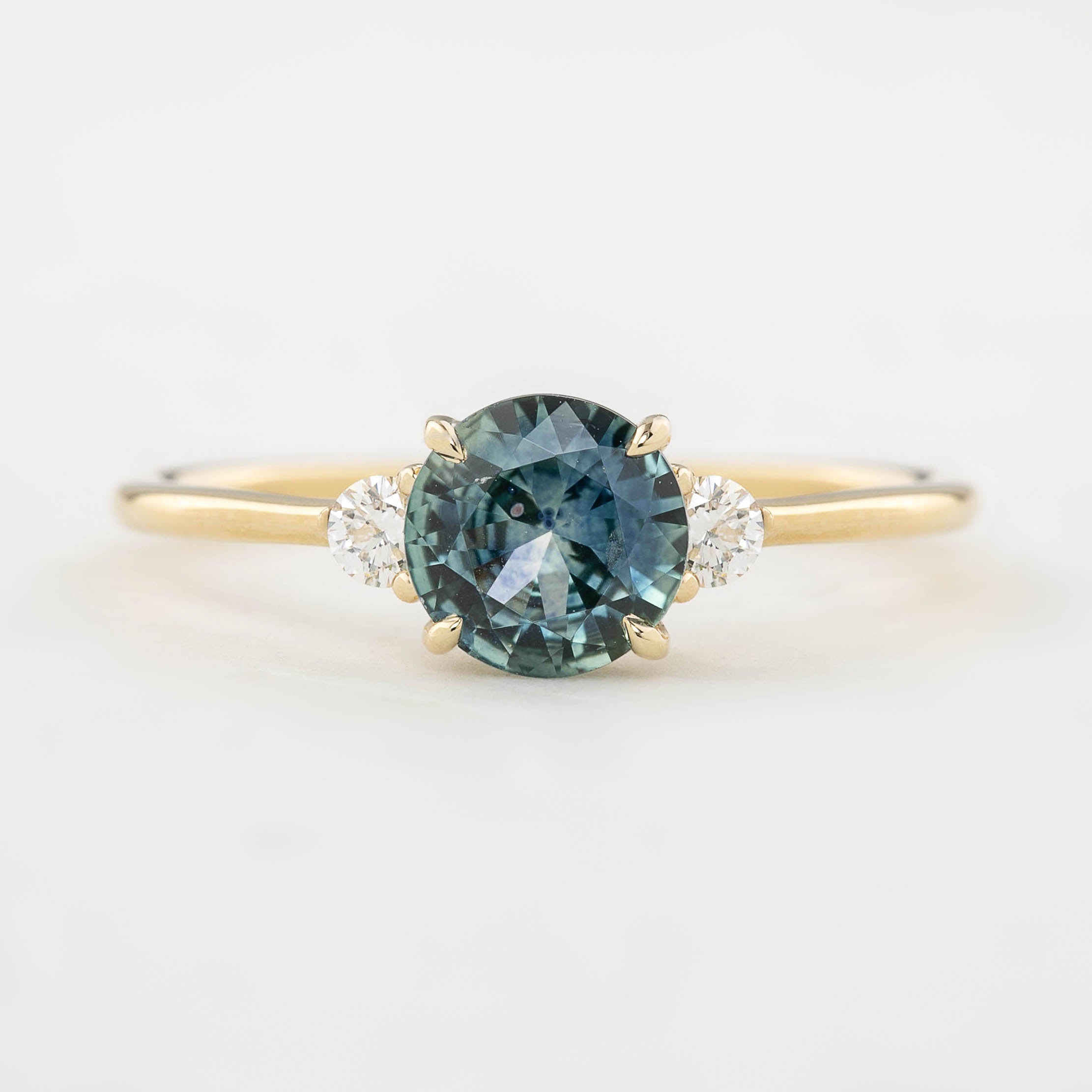 Emilie Ring - 0.95ct Blue Green Montana Sapphire (One of a kind)