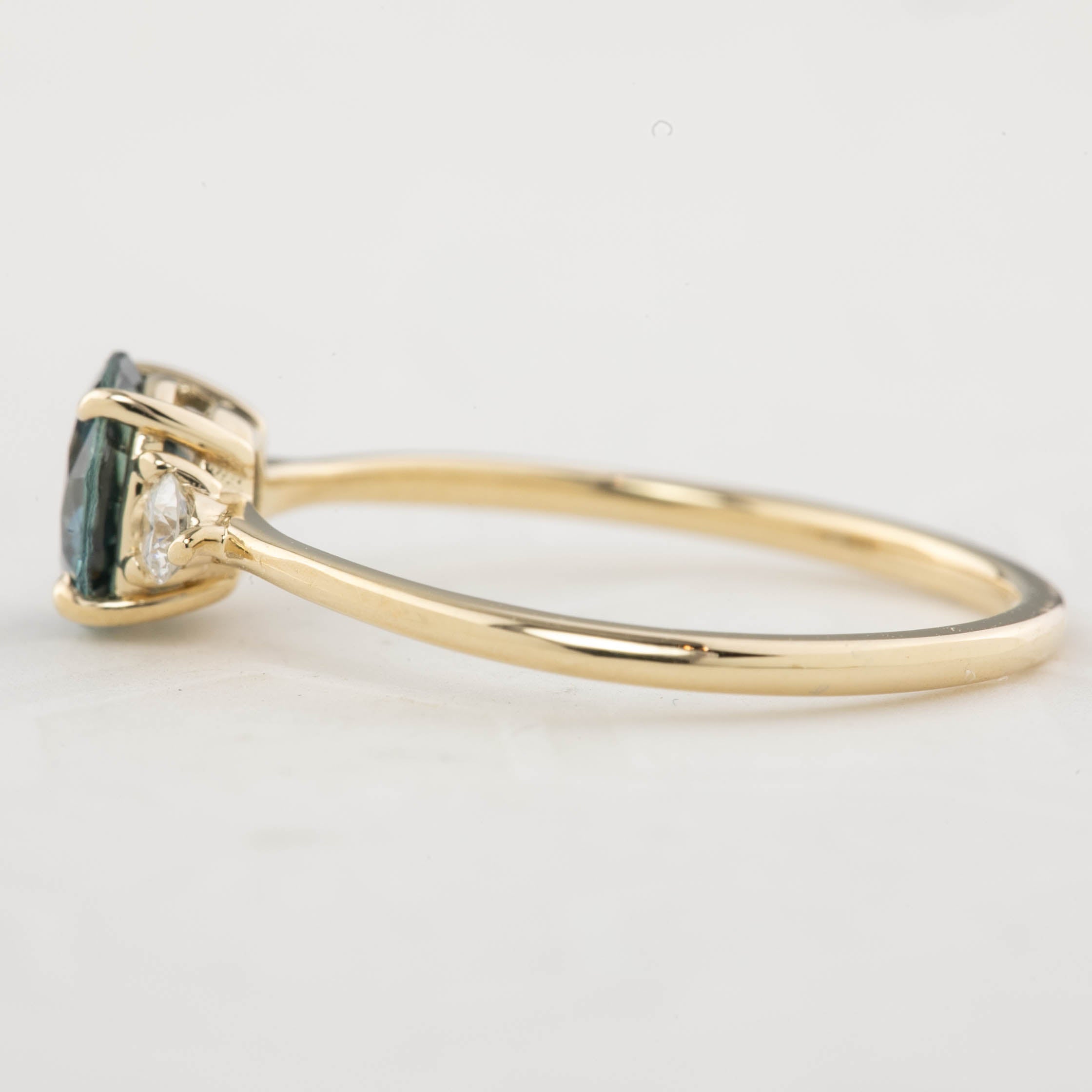 Emilie Ring - 0.95ct Blue Green Montana Sapphire (One of a kind)
