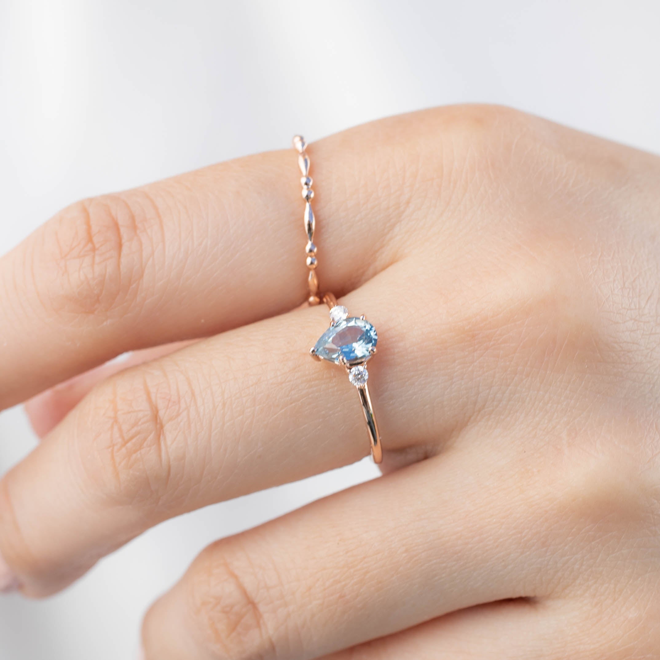 エミリーリング　ブルーモンタナサファイア　0.80ct　14Kローズゴールド