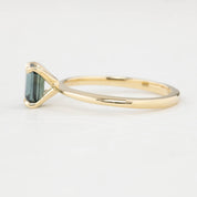 Jane Ring - 1.08ct Emerald Cut Parti Teal Blue Green Australian Sapphire (One of a kind)