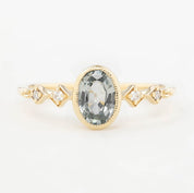 Celeste Ring - 0.85ct Light Blue Green Unheated Sapphire (One of a kind)