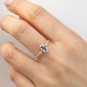 Celeste Ring - 0.85ct Light Blue Green Unheated Sapphire (One of a kind)