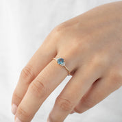 Lena Ring - 0.66ct Blue Montana Sapphire (One of a kind)