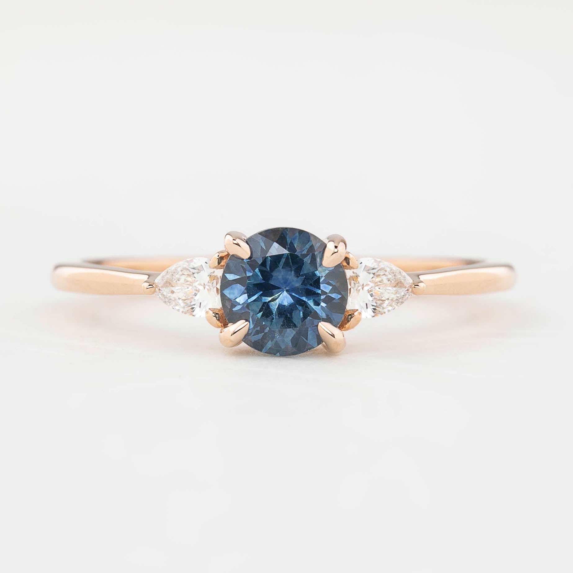 Olivia Ring, 0.89ct Montana Sapphire