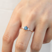 Olivia Ring, 0.89ct Montana Sapphire