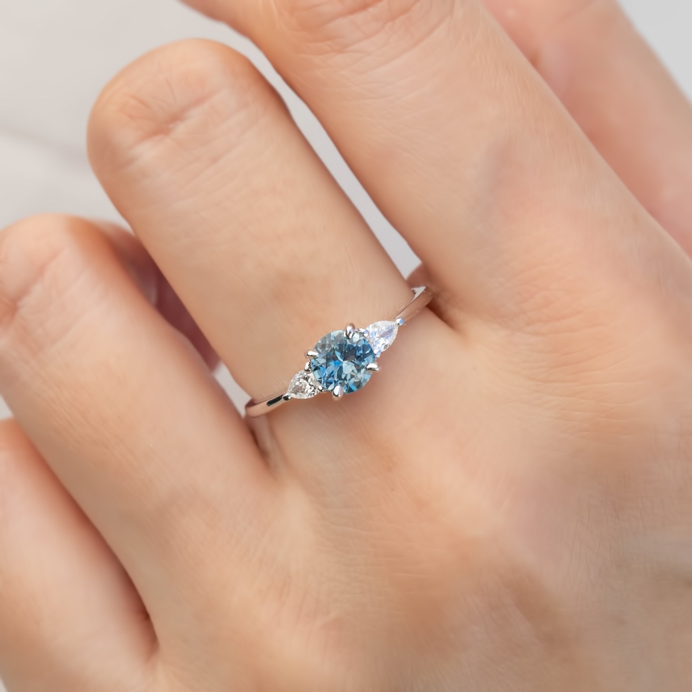 Olivia Ring, 5.5mm Montana Sapphire