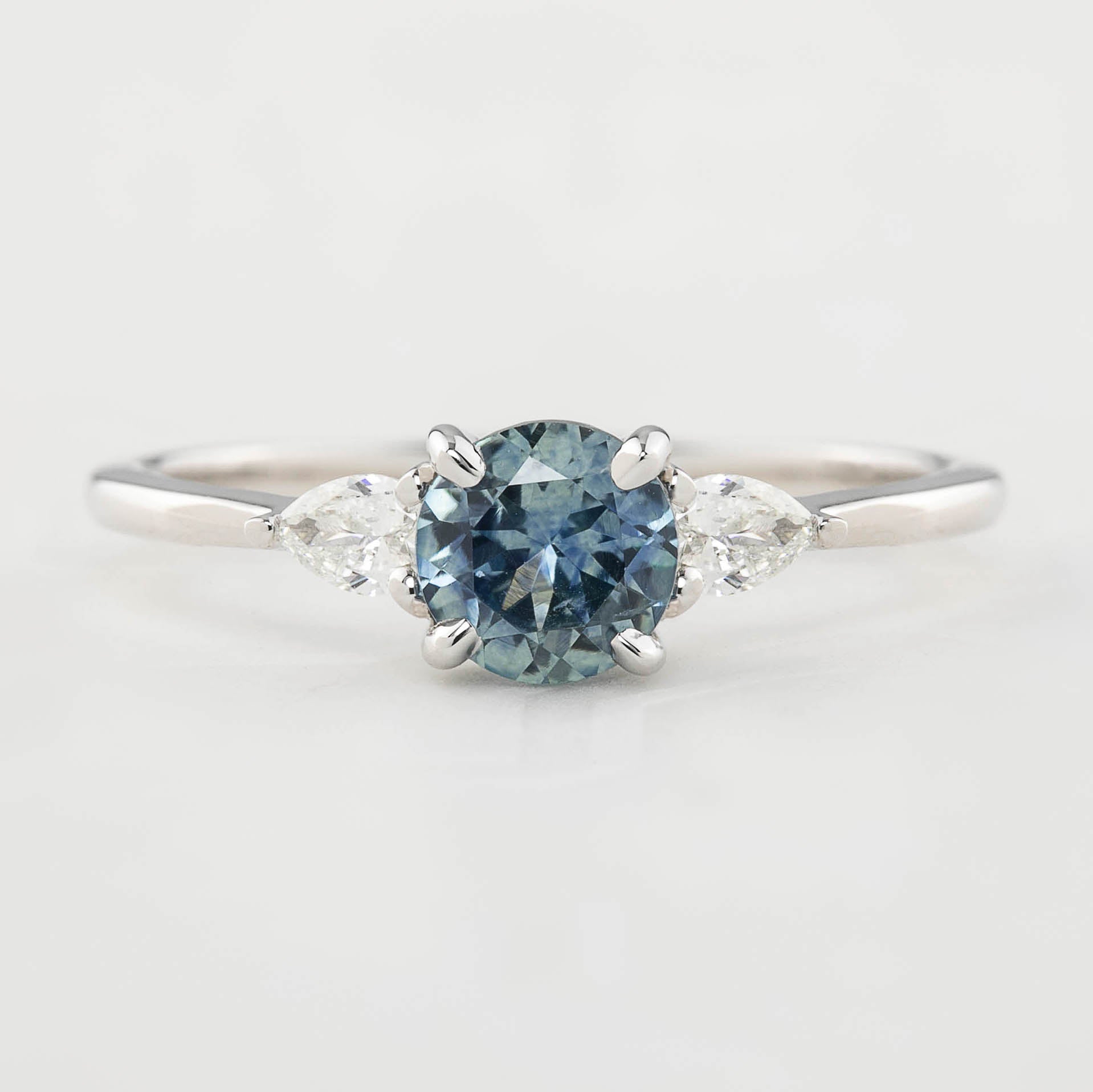 Olivia Ring, 5.5mm Montana Sapphire