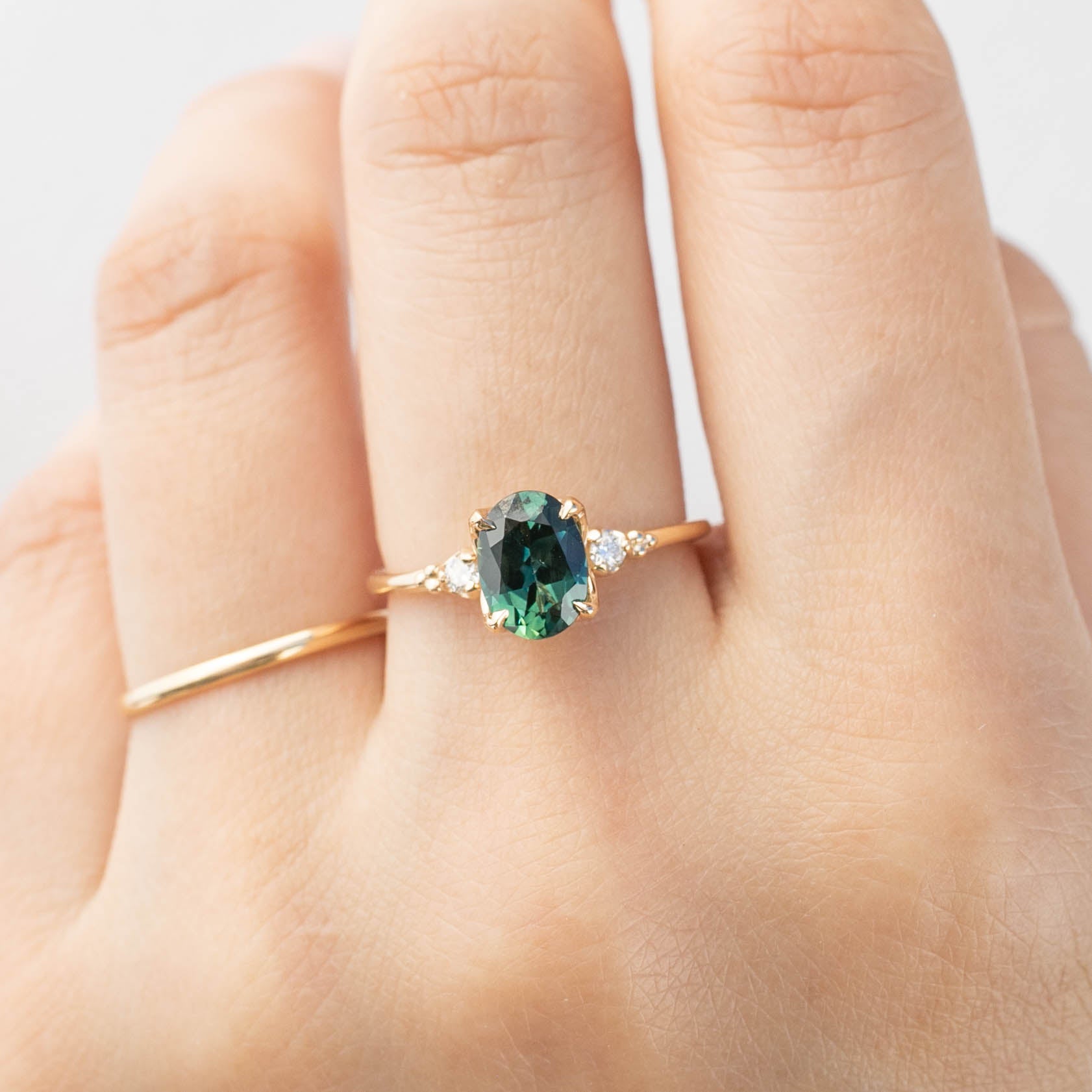 Estel Ring - 1.45ct Unheated Peacock Queensland Sapphire (One of a kind)