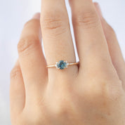 Lena Ring - 5mm 0.65ct Blue Montana Sapphire