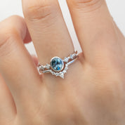 Celeste Ring, 0.80ct Montana Sapphire, oval shape gemstone