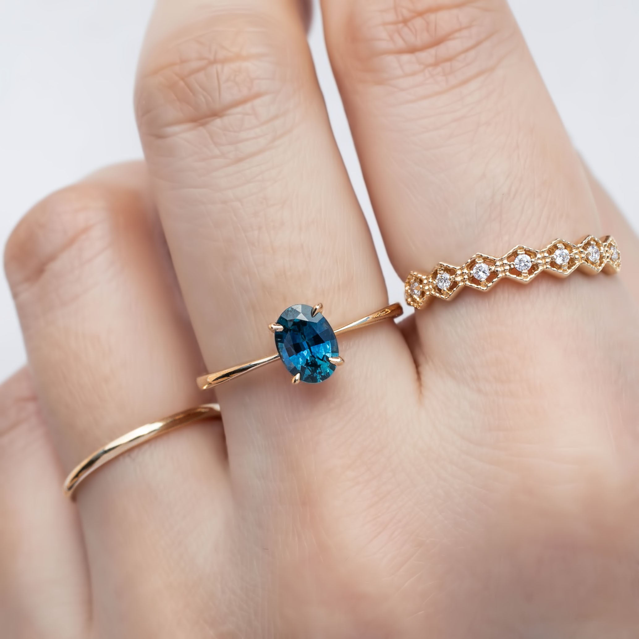 Nina Ring - 0.93ct Blue Montana Sapphire Ring (One of a kind)