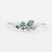 Stardust Cluster Sapphire Ring, Petite