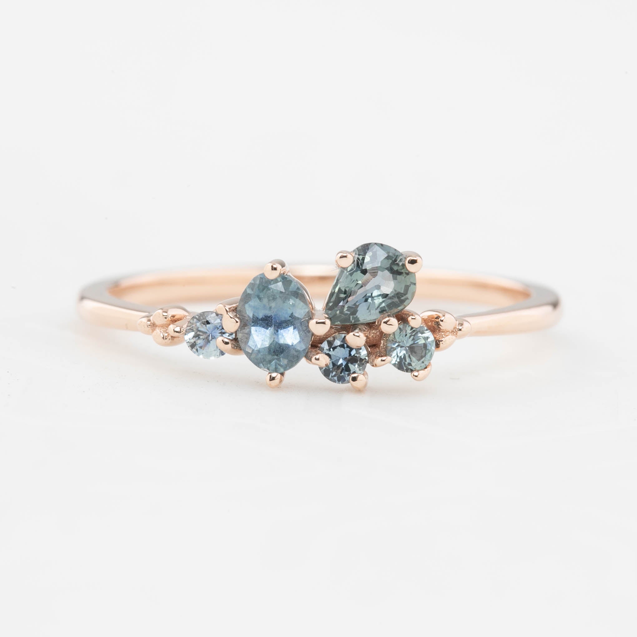 Stardust Cluster Sapphire Ring, Petite