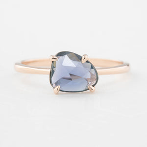 Lisa Ring - 1.20ct Unheated Organic Cut Blue Sapphire, 14k rose gold (One of a kind)