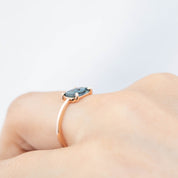 Lisa Ring - 1.20ct Unheated Organic Cut Blue Sapphire, 14k rose gold (One of a kind)