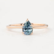 【即日配送】サラリング ・0.86ct・加熱モンタナ産ライトブルーサファイア・K14RG