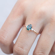 エミリーリング　グリーンモンタナサファイア　1.01ct　14Kローズゴールド