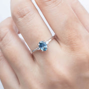 エミリーリング　ブルーモンタナサファイア　1ct　14Kホワイトゴールド
