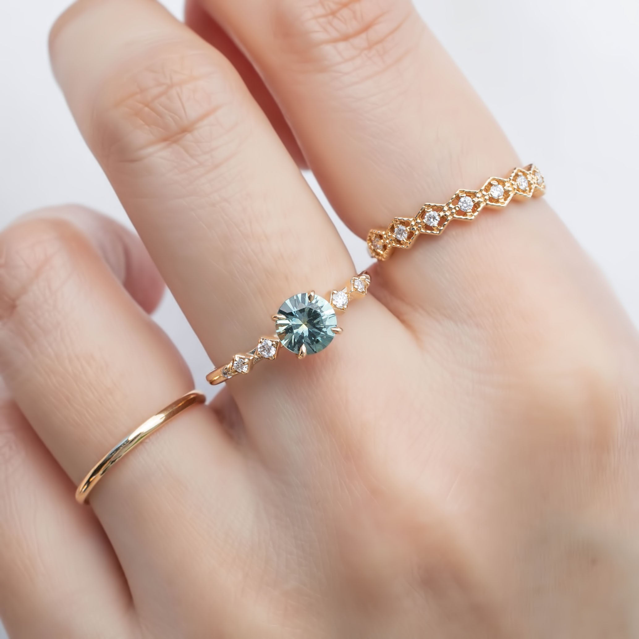 Celeste Ring, 0.95ct Montana Sapphire