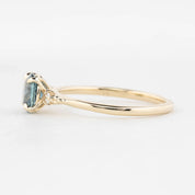 Estel Ring, 1.31ct Light Blue Green Montana Sapphire
