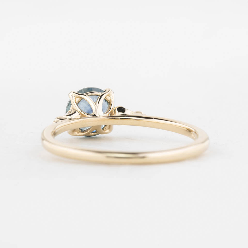 Estel Ring, 1.31ct Light Blue Green Montana Sapphire