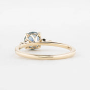 Estel Ring, 1.31ct Light Blue Green Montana Sapphire