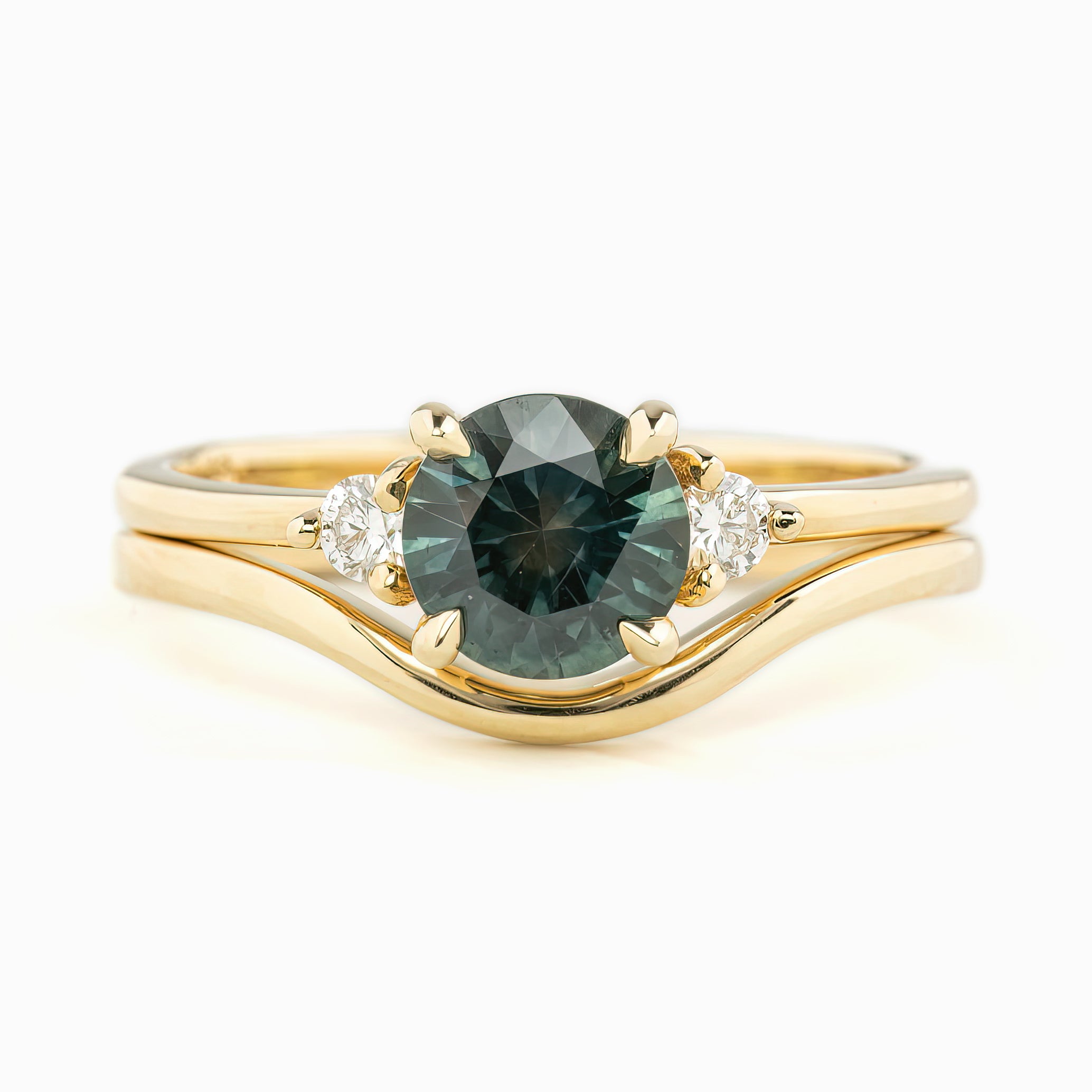 【即日配送】エミリーリング ・1.12ct・加熱モンタナ産グリーンサファイア・K14YG