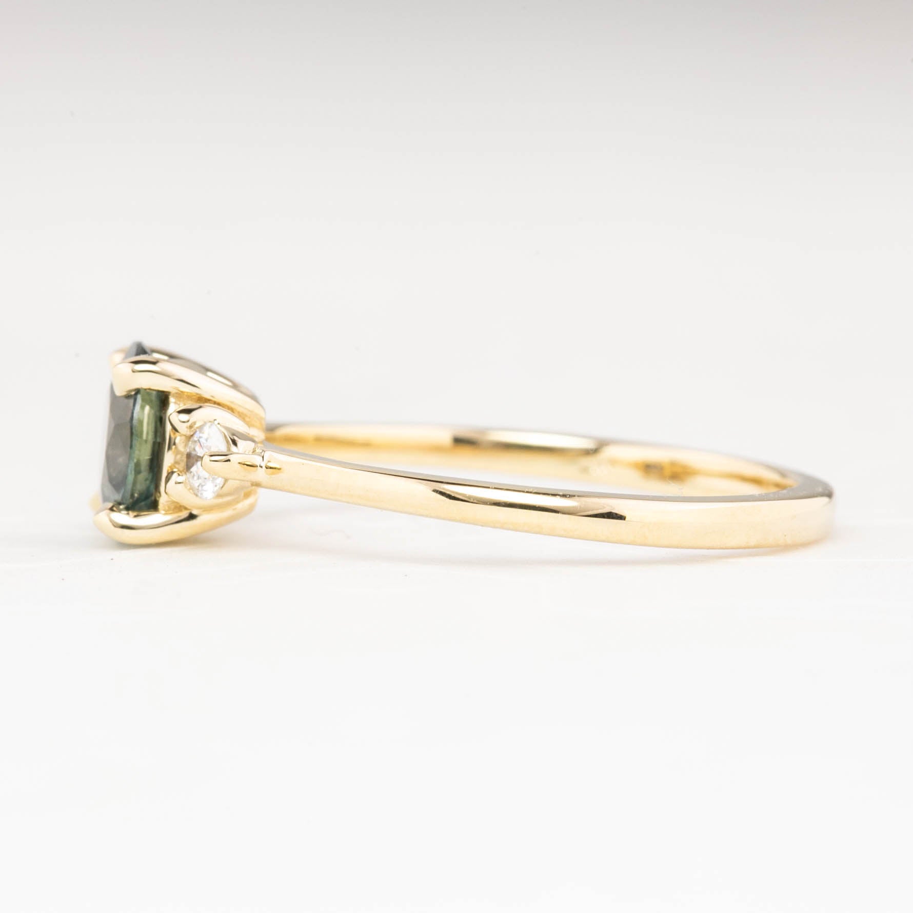 【即日配送】エミリーリング ・1.12ct・加熱モンタナ産グリーンサファイア・K14YG