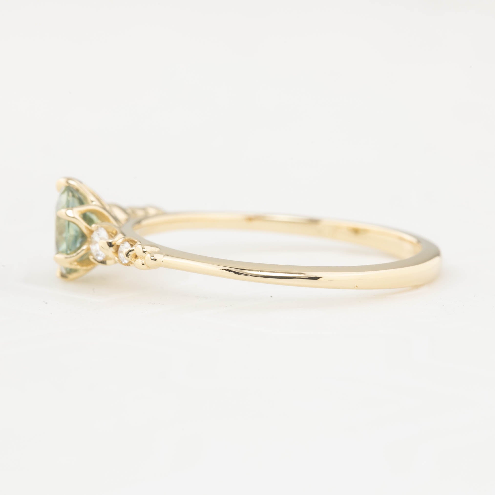 Estel Fleur Six Prongs Ring - 0.71ct Sage Green Montana Sapphire (One of a kind)