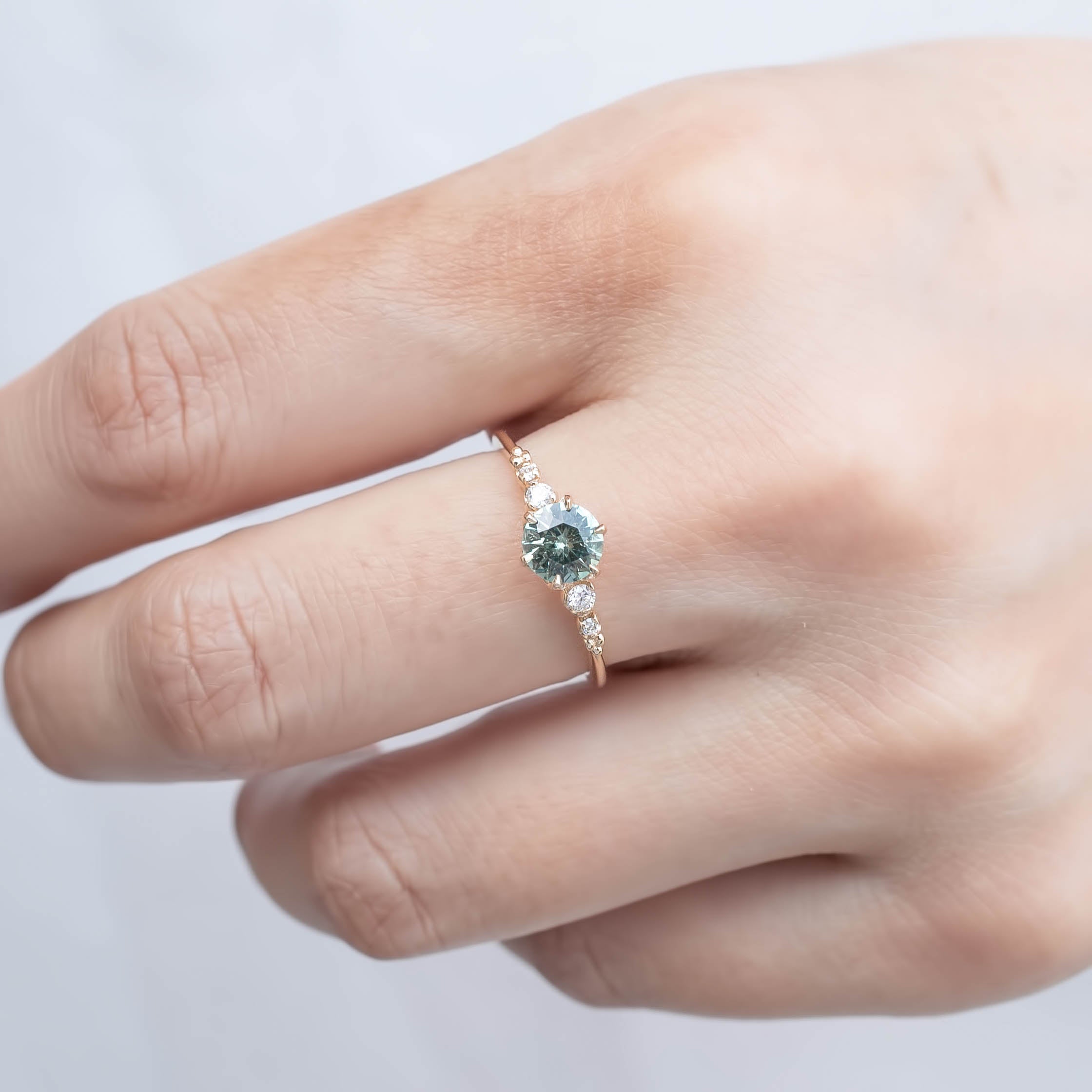 Estel Fleur Six Prongs Ring - 0.71ct Sage Green Montana Sapphire (One of a kind)