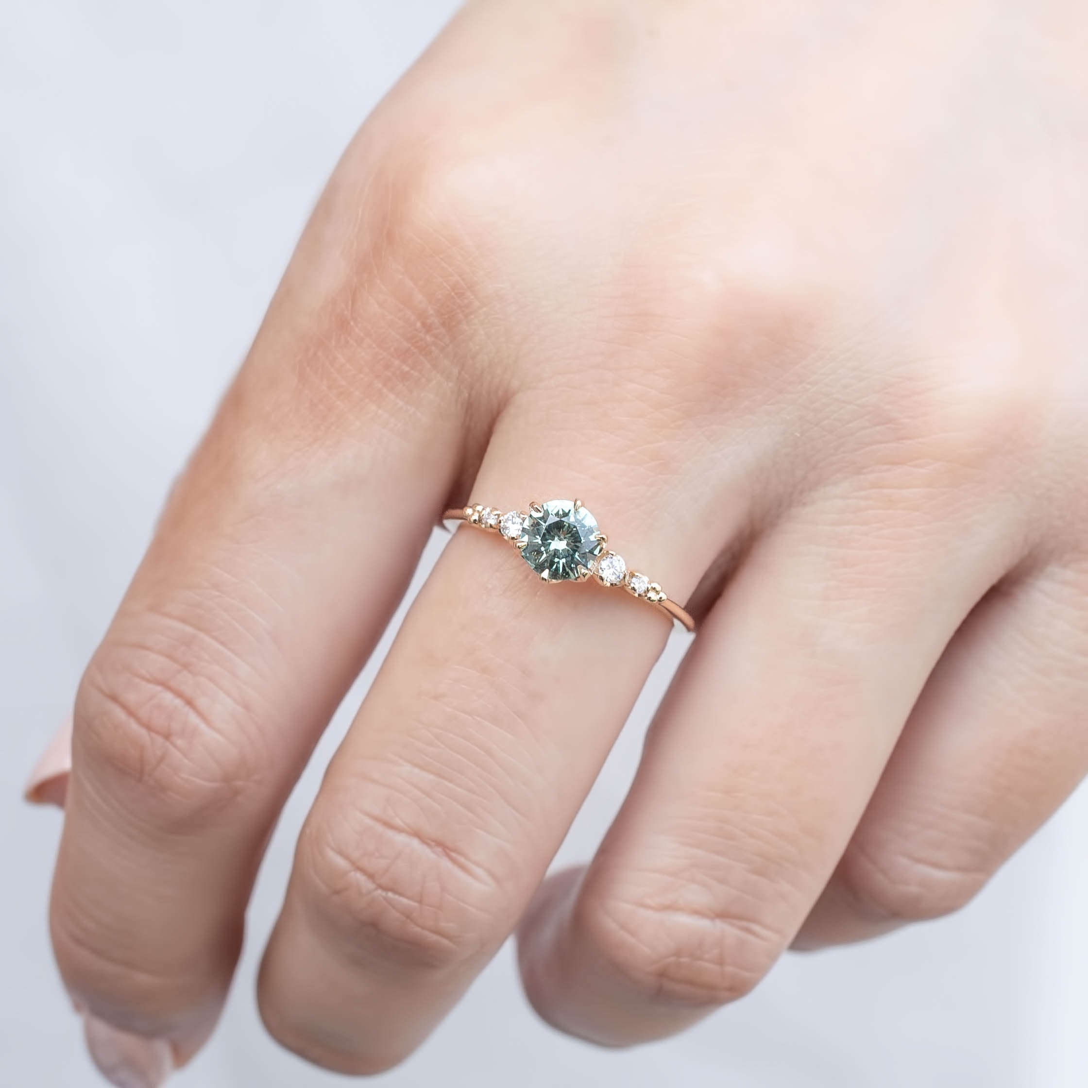 Estel Fleur Six Prongs Ring - 0.71ct Sage Green Montana Sapphire (One of a kind)