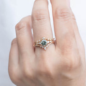 Estel Fleur Six Prongs Ring - 0.71ct Sage Green Montana Sapphire (One of a kind)