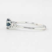 Estel Fleur Six Prongs Ring 0.78ct Blue Montana Sapphire, 14k White Gold (One of a kind)