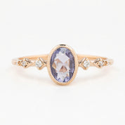 Celeste Ring, 0.74ct Purple Madagascar Sapphire, oval shape gemstone