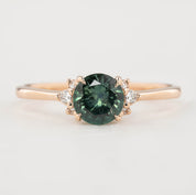 Lena Ring - 0.84ct Blue Green Montana Sapphire, 14k Rose Gold (One of a kind)