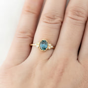Celine Ring 0.86ct Teal Blue Montana Sapphire Ring (One of a kind)