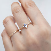 Victoria Ring, 0.40ct Unheated Sapphire, oval shape gemstone