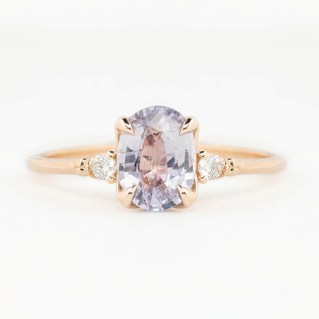 【一点物】エステルリング ・1.38ct・非加熱ラベンダーブルーサファイア・K14RG