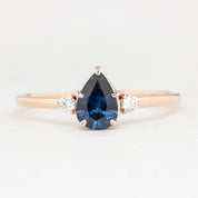 Emilie Ring, 0.72ct Deep Blue Montana Sapphire