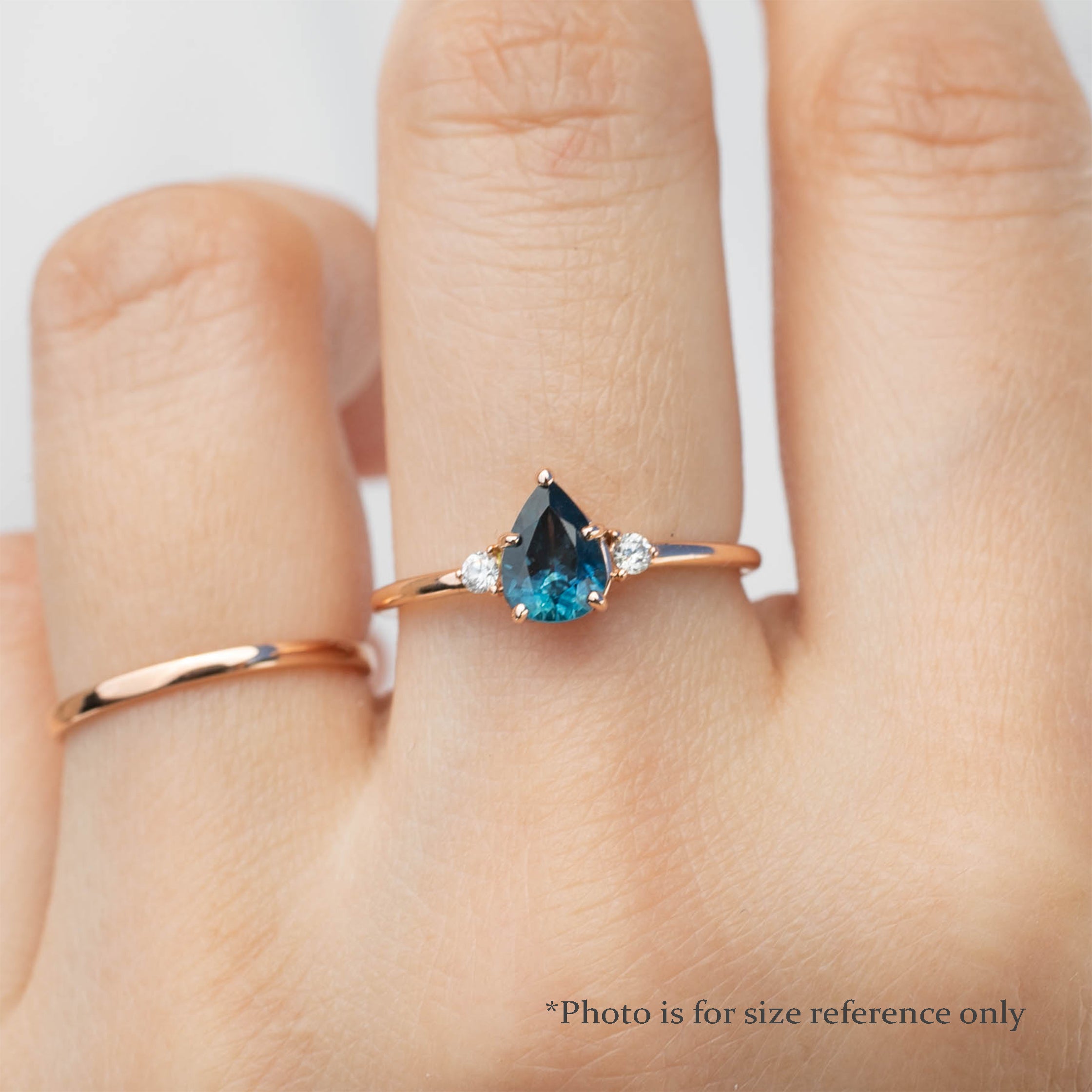 Emilie Ring, 0.72ct Deep Blue Montana Sapphire