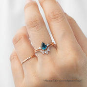 Emilie Ring, 0.72ct Deep Blue Montana Sapphire