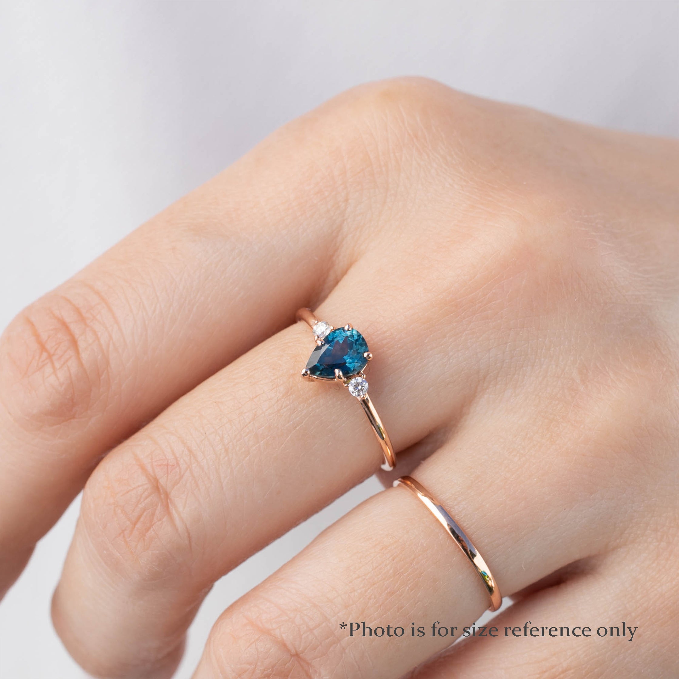 Emilie Ring, 0.72ct Deep Blue Montana Sapphire